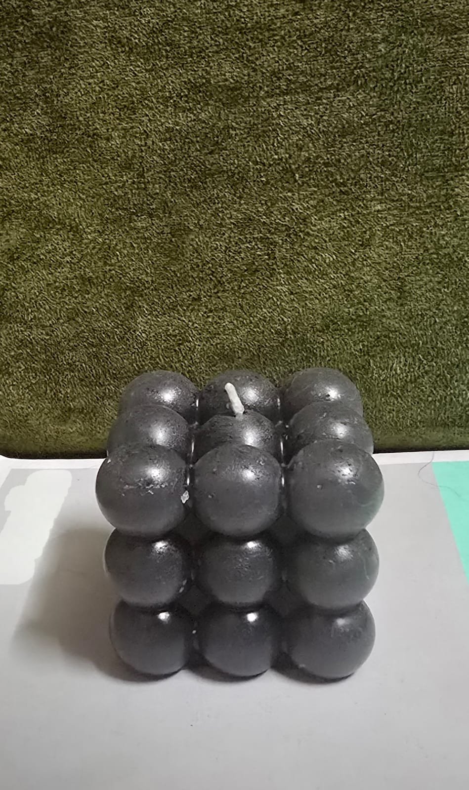 Matte Black Bubble Cube Candle (Set of 2)