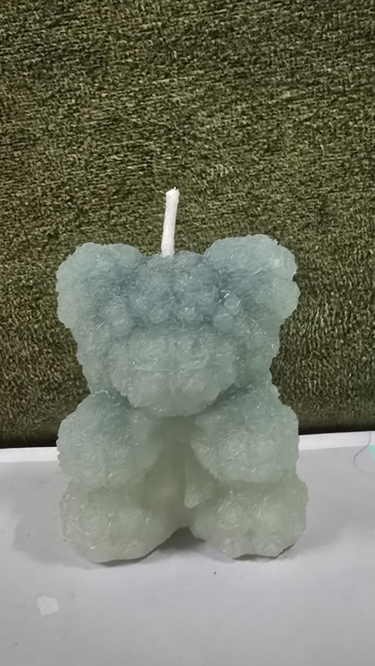 Crystal Texture Teddy Candle (Set of 2)